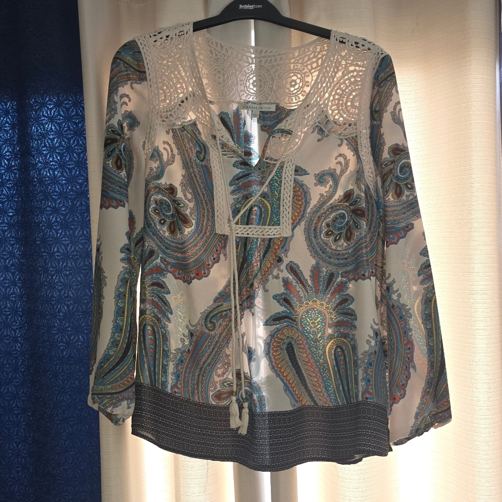 Bohemian Paisley Lace Trim Top
